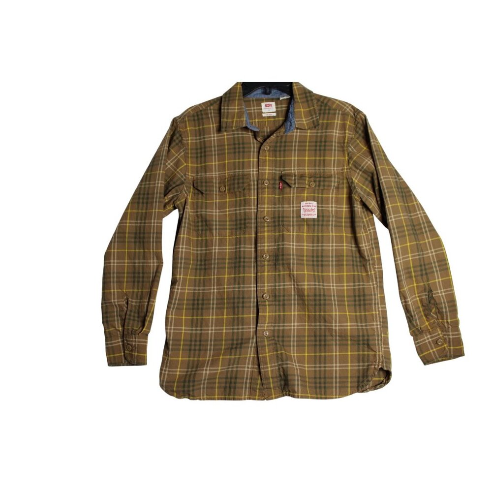 Levi's L/S Plaid Button Down Flannel Shirt Mens Small Relaxed Fit